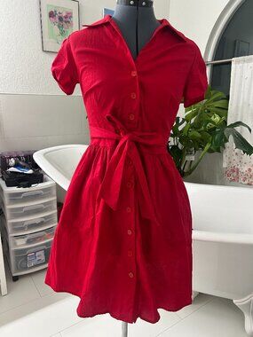 Fervour Red Vintage Style Dress Size M